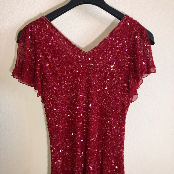 Adrianna Papell Boutique red sequin Top - Picture 4 of 6